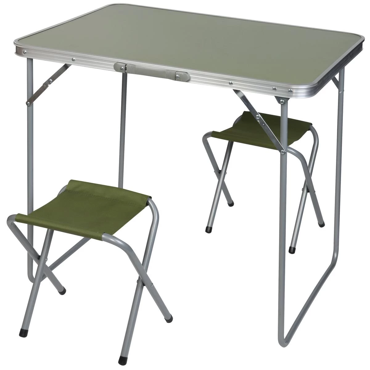 Sulankstomas Stovyklavimo Stalas 80x60x70 Cm Ir 2 Kėdės žalios Spalvos