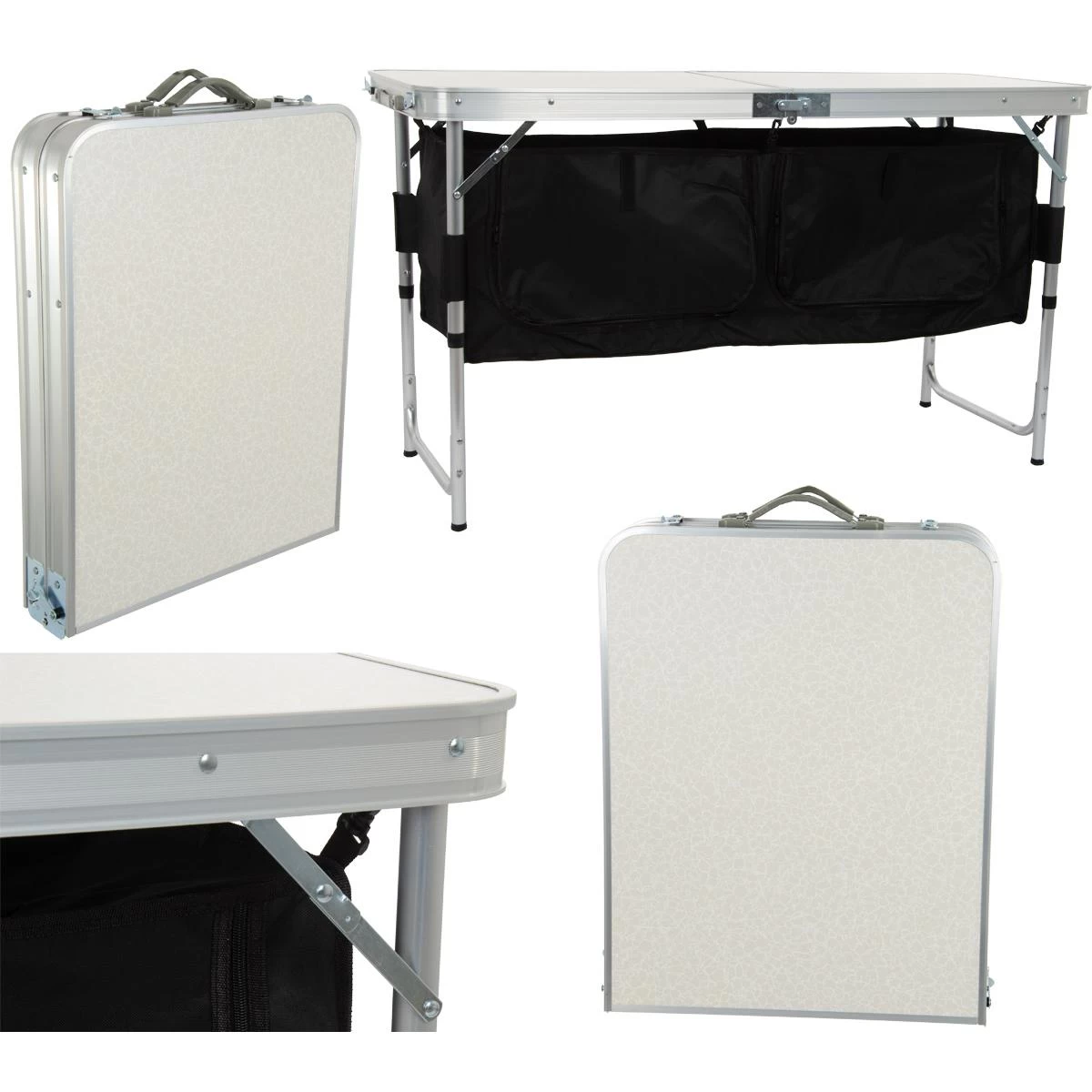 Sulankstomas Turistinis Stalas 120x47x70/62/54cm Su Spinta 33x30x36cm