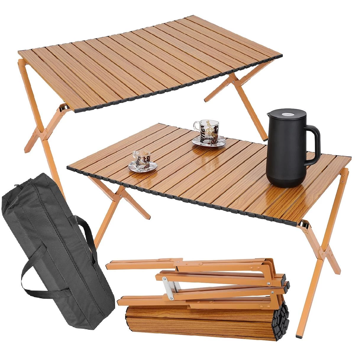 Sulankstomas Turistinis Stalas 90x60x45cm Enero Camp Krepšyje