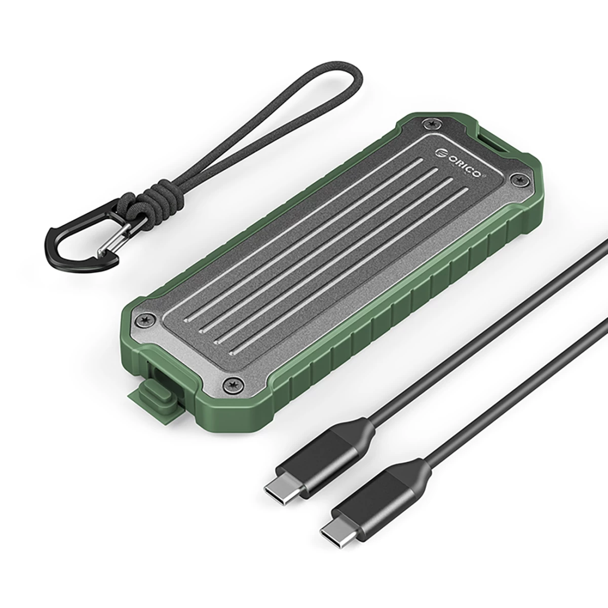 Sustiprinta Taktinė Disko Vieta Otpx-g2 M.2 Nvme / Sata Ssd Usb-c - Pilkai žalia