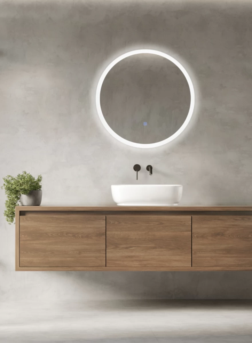 Šviečiantis veidrodis Balneo MOON 100 cm, matiniu rėmeliu, nerasojantis, L0101020401-5