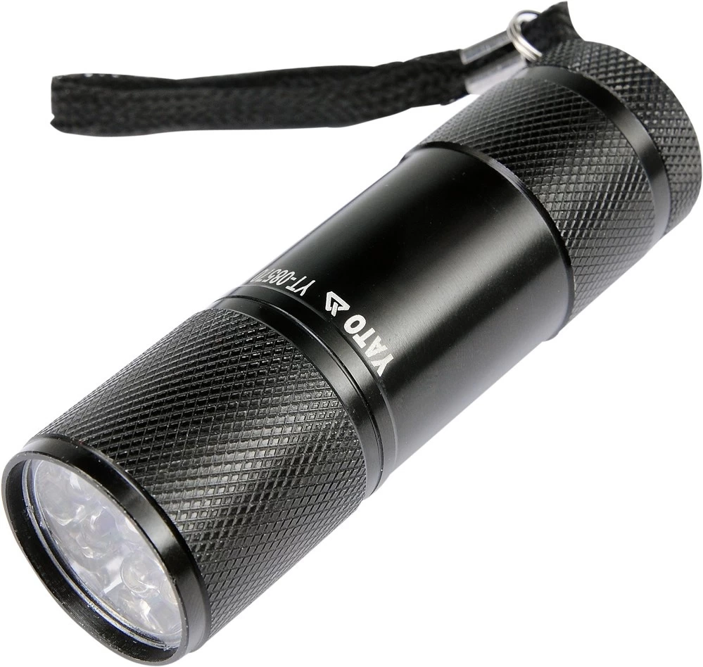 Šviesos diodų prožektorius 9 LED,  juodas (YT-08570)