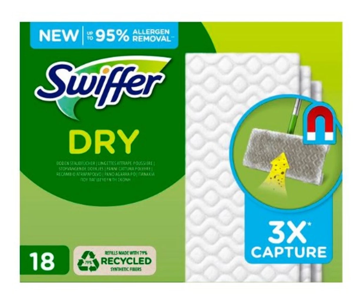 swiffer Sausos šluostės, 18 Vienetų (vokietijos Produktas).