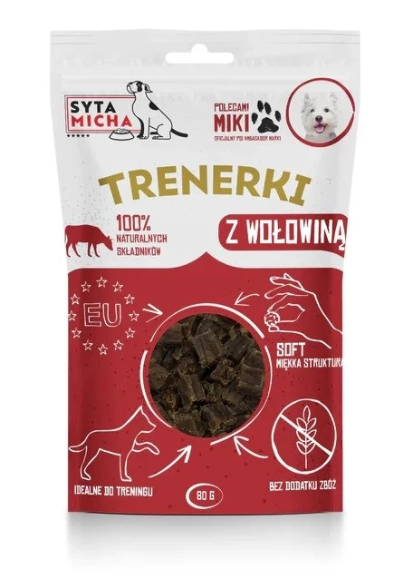 SYTA MICHA šunų skanėstai su jautiena, 80g