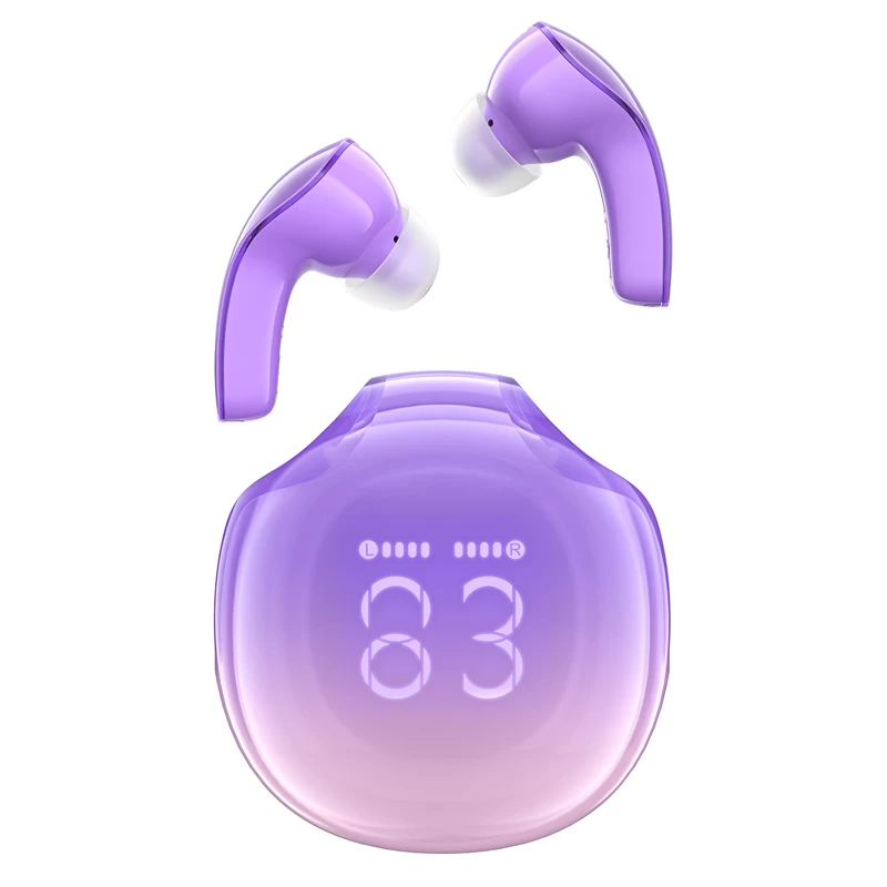 T9 bluetooth 5.3 į Ausis Dedamos Usb-c Belaidės Ausinės Violetinės Spalvos