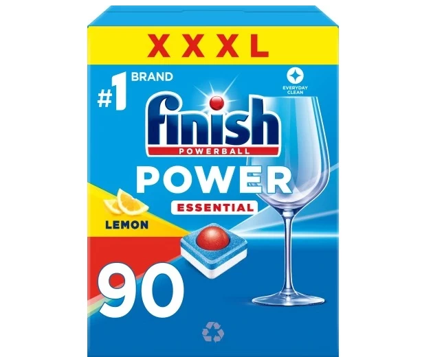 Tabletės indaplovėms FINISH Power Essential 90v, Lemon, 37BB094502