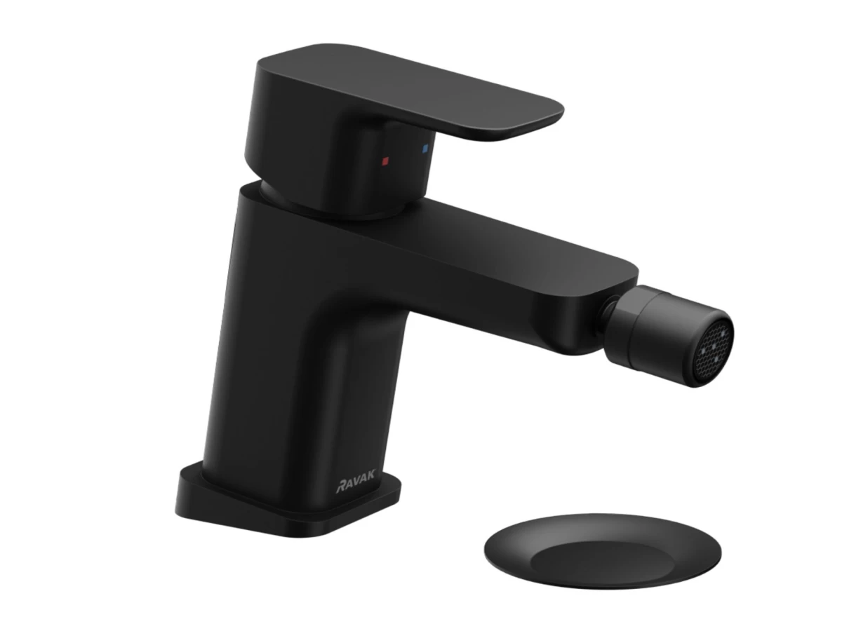 TD F 055.20BL Bidė maišytuvas 145 mm su dugno vožtuvu Click-Clack, juodas