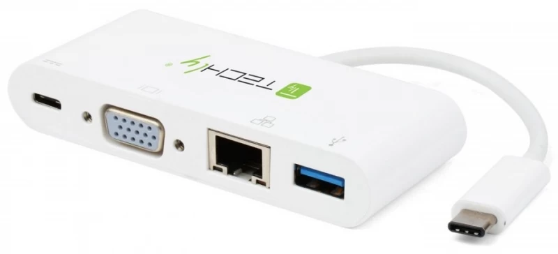 Techly Iadap Usb31-dock2 Usb-c į Vga/rj45/usb-a/usb-c Pd Adapteris