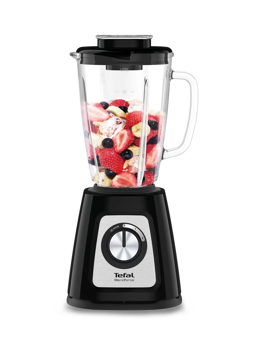 Tefal BlendForce II BL4358 blender 1.25 L Tabletop blender Black,Brushed steel 800 W