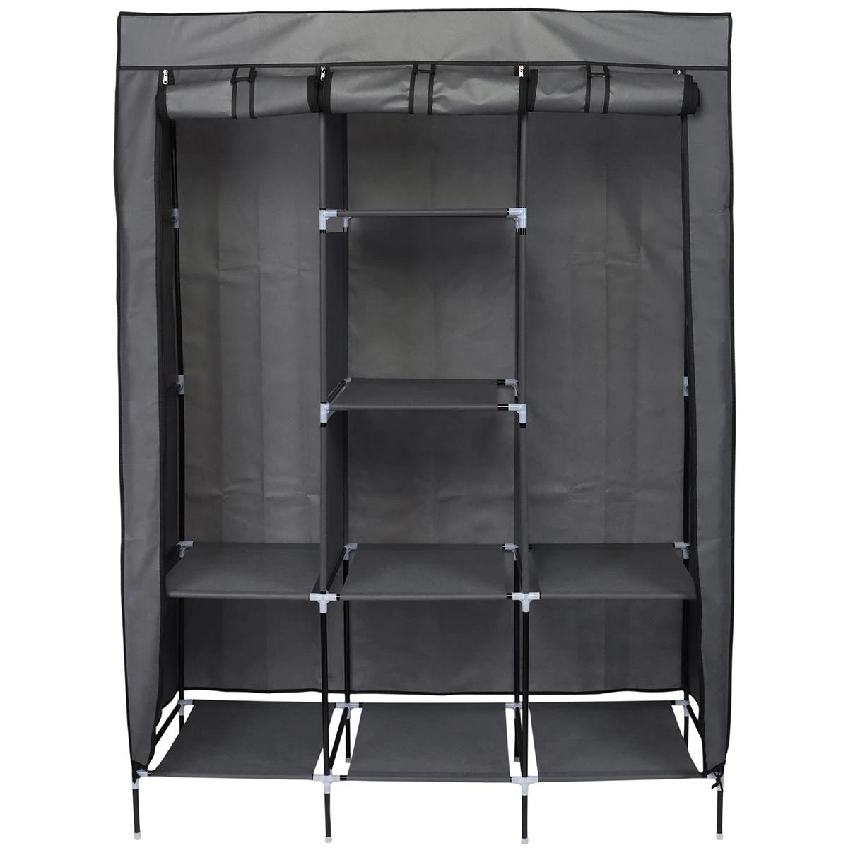 Tekstilinis Gardrobe 127x45x172 Cm Tamsiai Pilkos Spalvos 45221