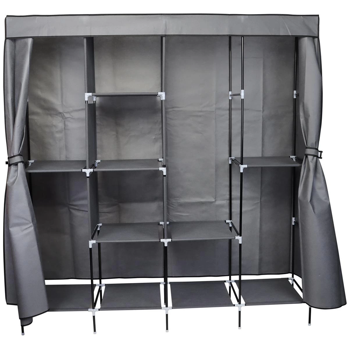 Tekstilinis Gardrobe 168x45x172 Cm Tamsiai Pilkos Spalvos 45238