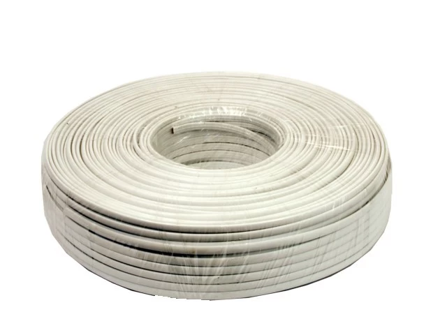 Telehpne Cable 4C flat white 100m Telehpne Cable 4C flat white 100m