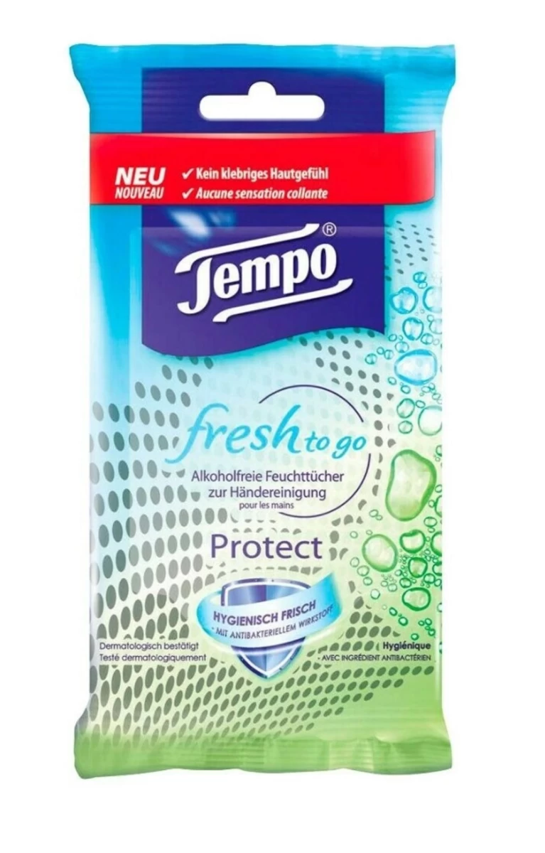 Tempo, Drėgnos Rankų Servetėlės, 10 Vienetų (vokietijos Produktas).