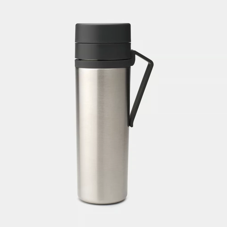 Termo puodelis Brabantia Make &amp; Take 0,5 l tamsi pilka, 228643