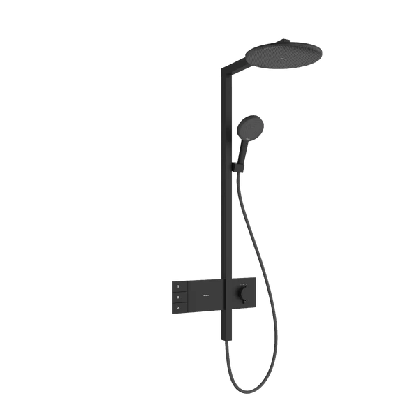 Termostatinė dušo sistema Hansgrohe Raindance Alive S 300 2jet su ShowerSelect Comfort, juoda matinė, 24595670