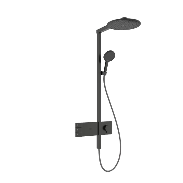 Termostatinė dušo sistema Hansgrohe Raindance Alive S 300 2jet su ShowerSelect Comfort, šlifuotas juodas chromas, 24595340
