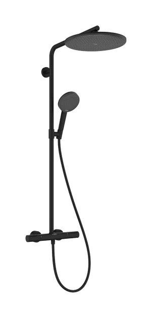 Termostatinė dušo sistema Hansgrohe Raindance Alive S Puro 300 1jet EcoSmart+ su Ecostat Element, juoda matinė, 24594670