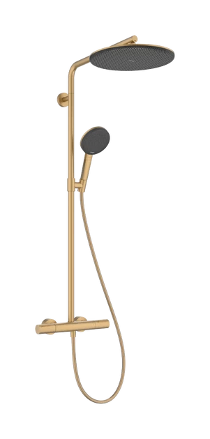 Termostatinė dušo sistema Hansgrohe Raindance Alive S Puro 300 1jet EcoSmart su Ecostat Element, šlifuota bronza, 24593140
