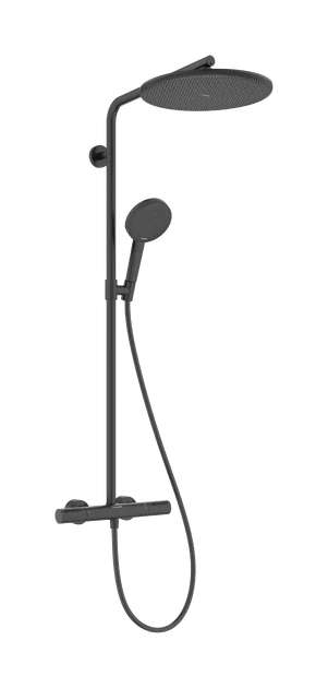 Termostatinė dušo sistema Hansgrohe Raindance Alive S Puro 300 1jet EcoSmart su Ecostat Element, šlifuotas juodas chromas, 24593340