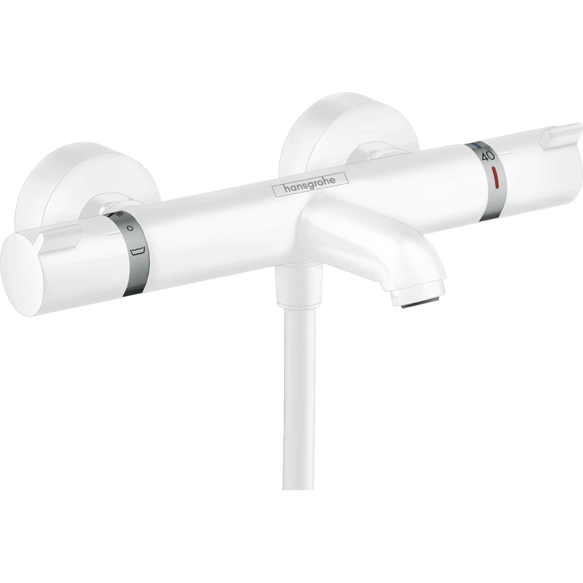 Termostatinis vonios maišytuvas Hansgrohe Ecostat matinis baltas 13114700