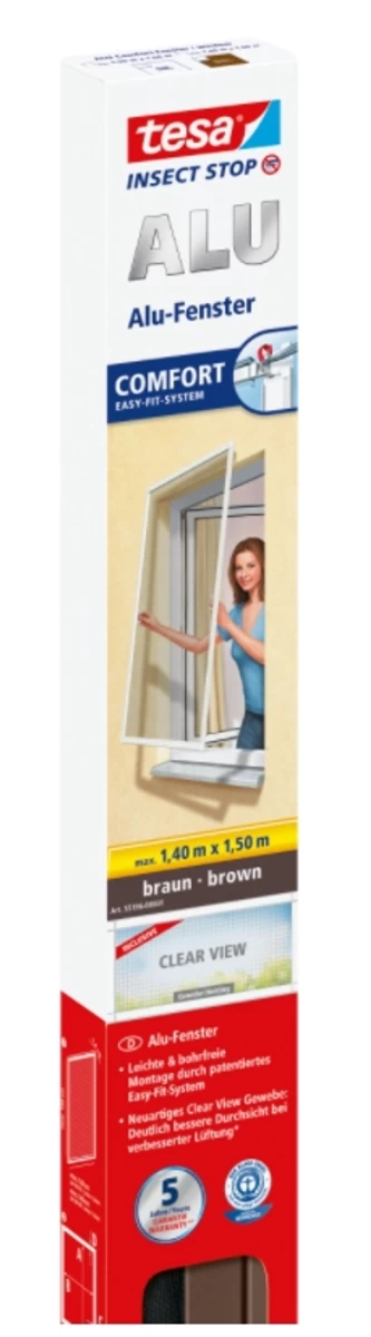 Tesa, Langų Tinklelis Nuo Uodų Su Aliuminio Rėmu, 1,5 Mx1,4 M, Rudos Spalvos, 1 Vnt. (vokietijos Produktas). Tesa, Langų Tinklelis Nuo Uodų Su Aliuminio Rėmu, 1,5 Mx1,4 M, Rudos Spalvos, 1 Vnt. (vokietijos Produktas).