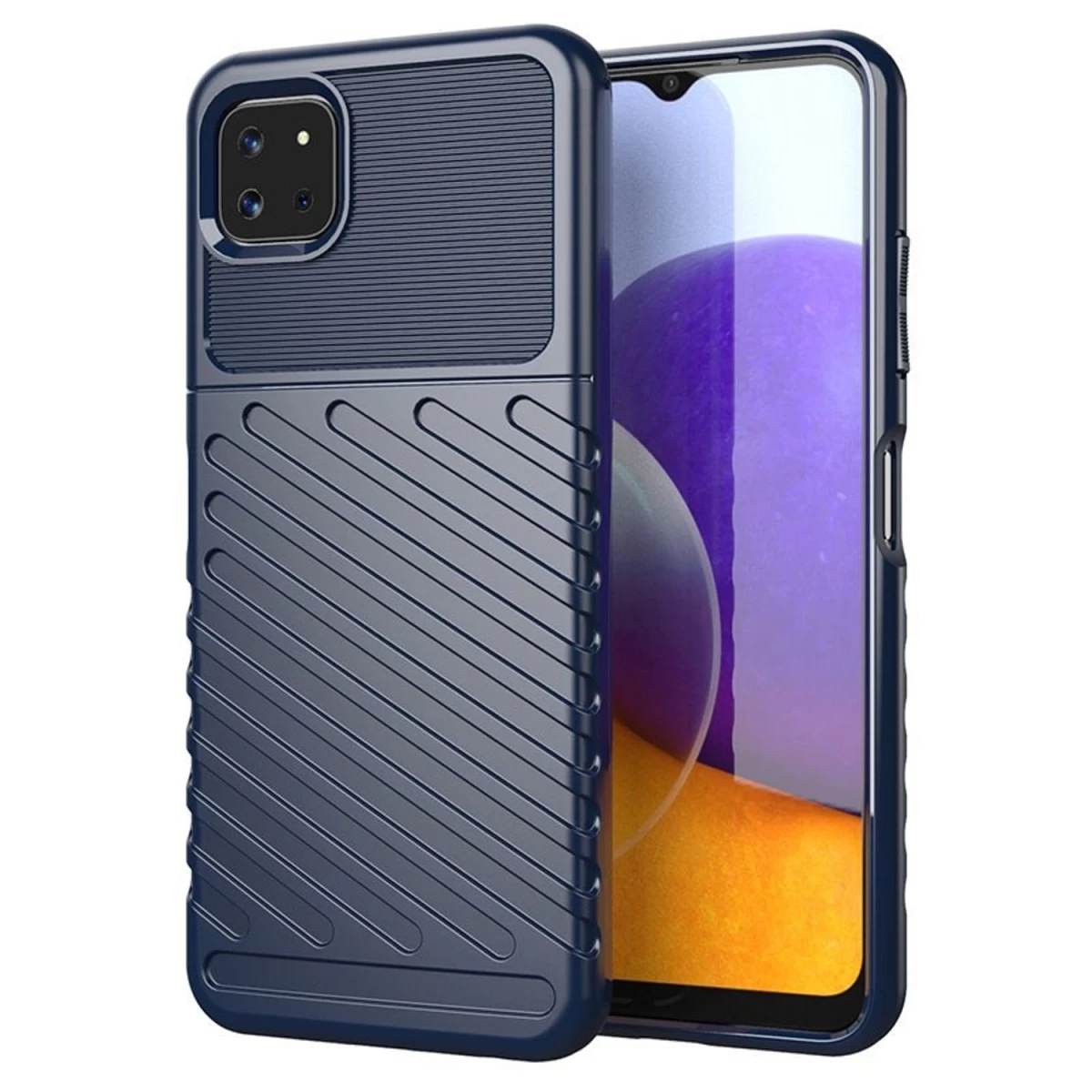 thunder Case Lankstus šarvuotas Dangtelis samsung Galaxy A22 5g Mėlynas