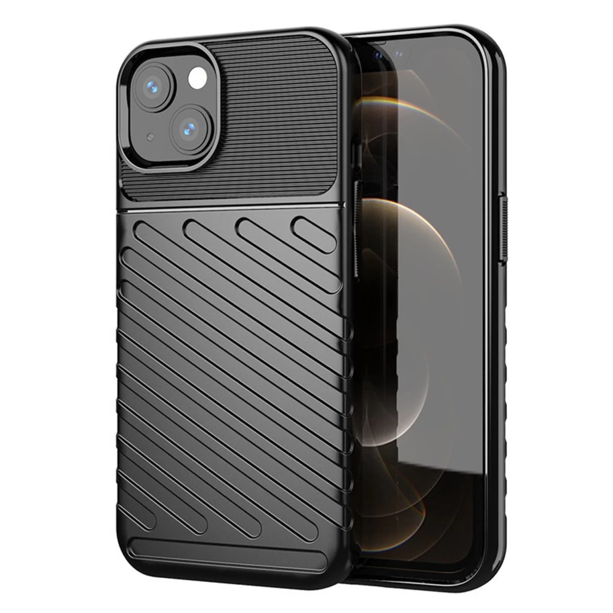 Thunder Case Lankstus šarvuotas Dėklas Iphone 13 Mini Juodas