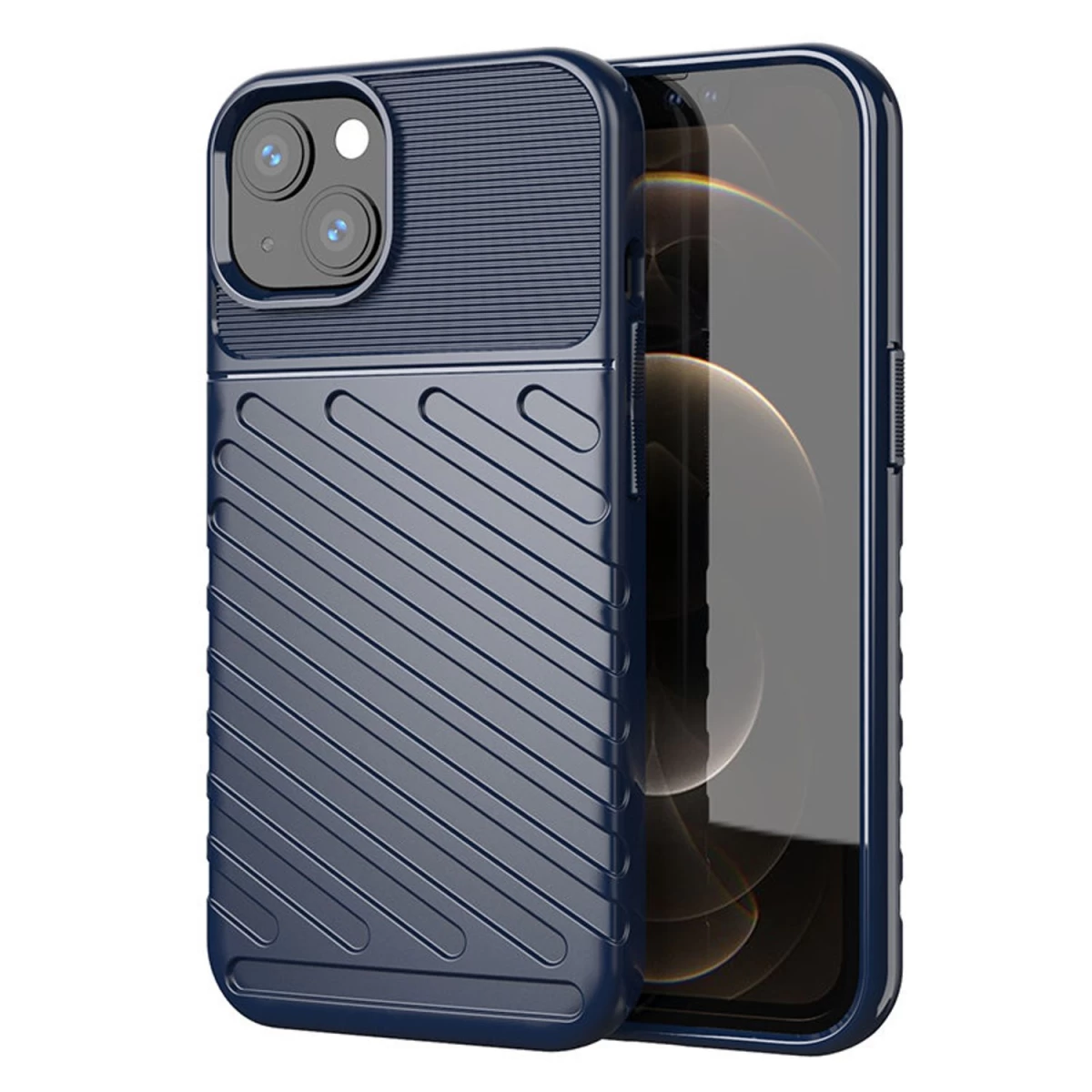 thunder Case Lankstus šarvuotas Dėklas iphone 13 Mini, Mėlynas