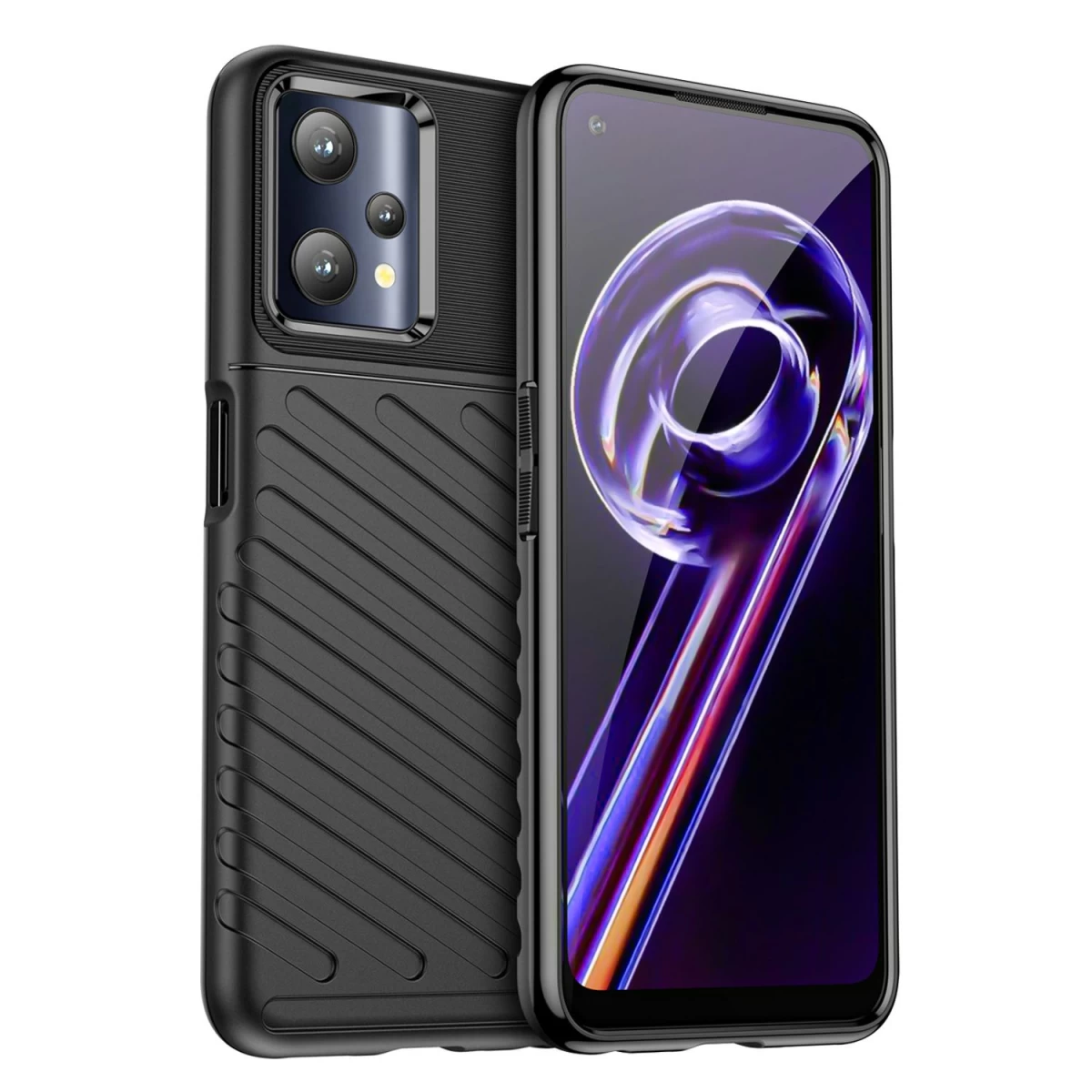 thunder Case Lankstus šarvuotas Dėklas realme 9 Pro, Juodas
