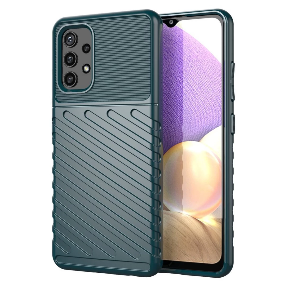 thunder Case Lankstus šarvuotas Dėklas samsung Galaxy A72 4g, žalias