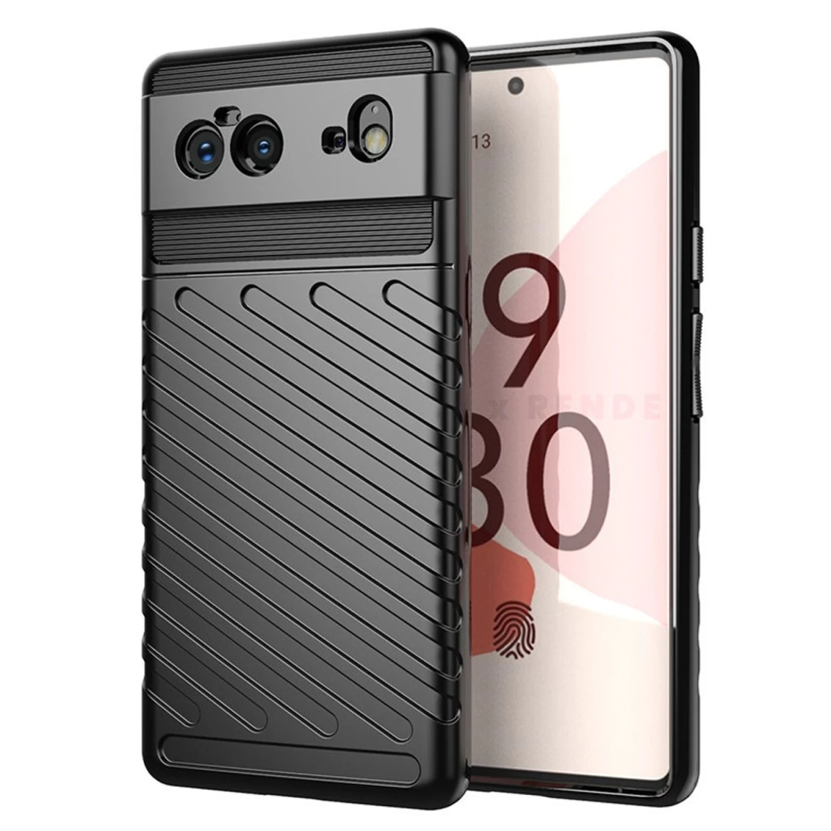thunder Case Lankstus šarvuotas Dėklas, Skirtas google Pixel 6, Juodas