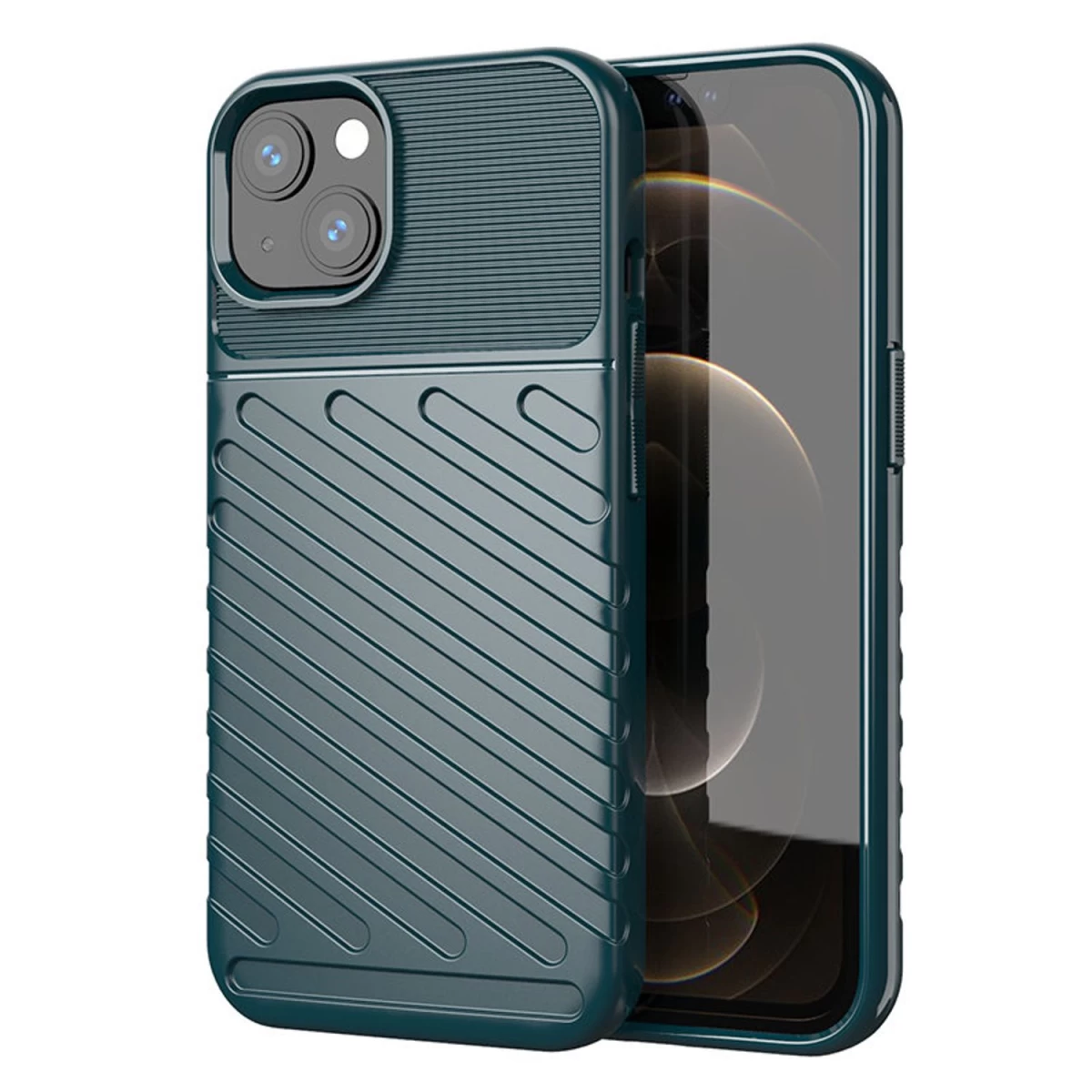 thunder Case Lankstus šarvuotas Dėklas, Skirtas iphone 13 Mini, žalias