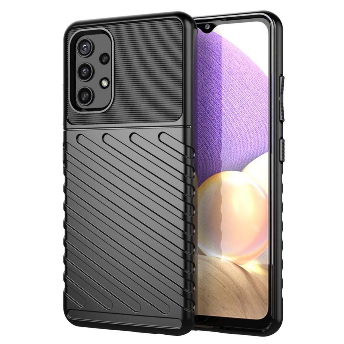 thunder Case Lankstus šarvuotas Dėklas, Skirtas samsung Galaxy A72 4g, Juodas