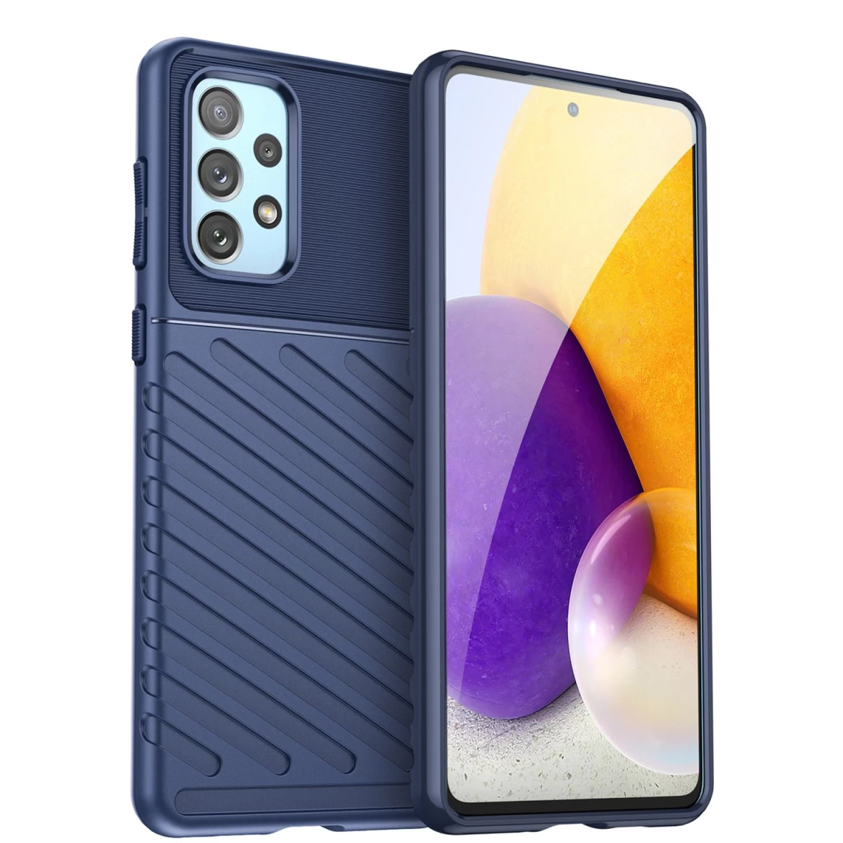 thunder Case Lankstus šarvuotas Dėklas, Skirtas samsung Galaxy A73, Mėlynas