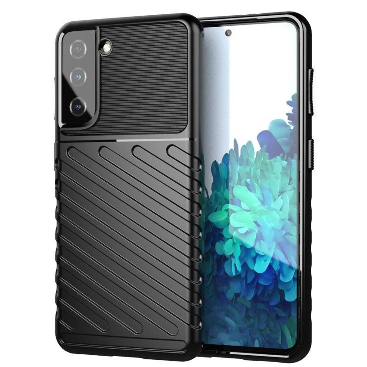 Thunder Case Samsung Galaxy A14 5g Silikoninis šarvuotas Dėklas Juodas