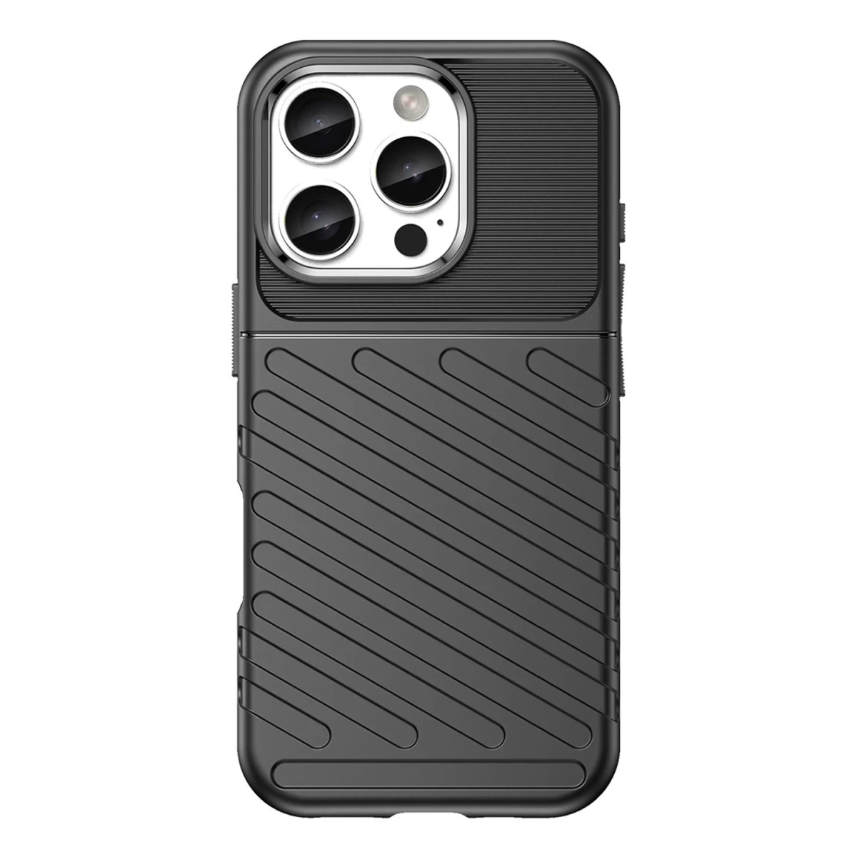 thunder Case Silikoninis Dėklas iphone 16 Pro - Juodas