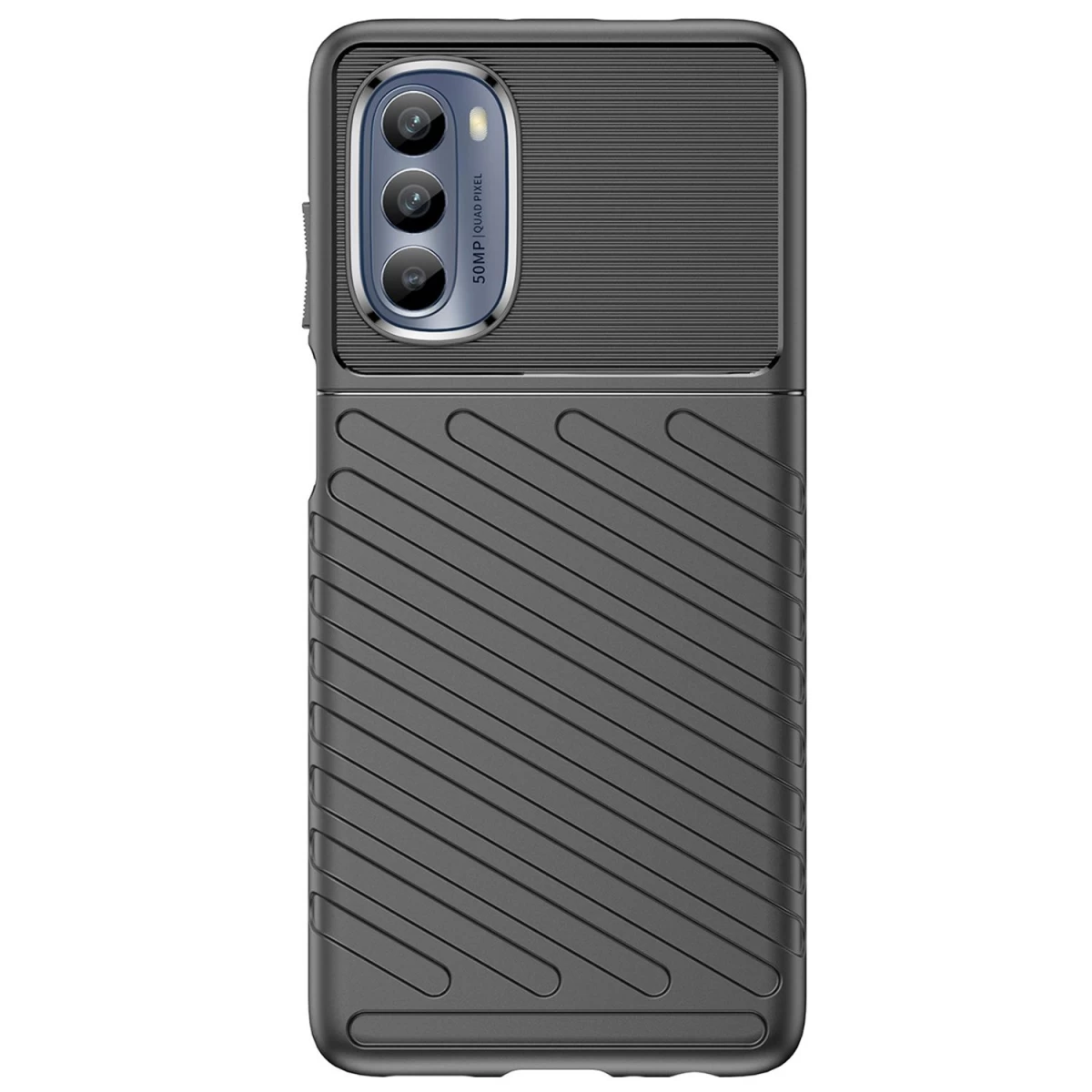thunder Case Silikoninis šarvuotas Dangtelis, Skirtas motorola Moto G62 5g, Juodas