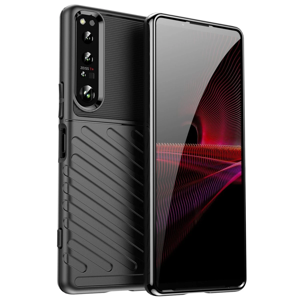 Thunder Case Sony Xperia 5 Iv Silikoninis šarvuotas Dėklas, Juodas