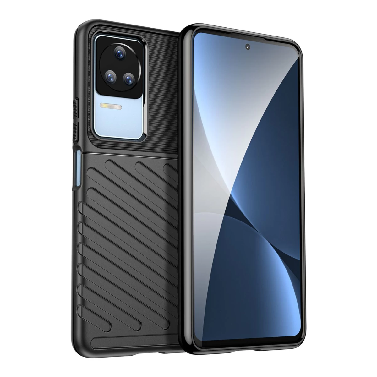 Thunder Case Xiaomi Poco F4 5g Silikoninis šarvuotas Dėklas Juodas