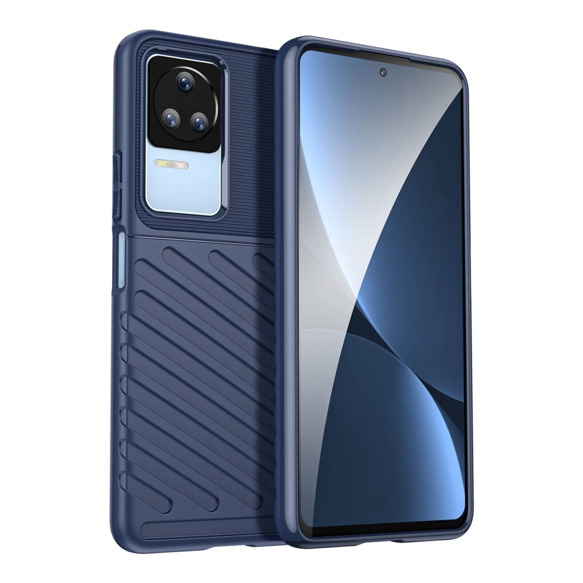 Thunder Case Xiaomi Poco F4 5g Silikoninis šarvuotas Dėklas Mėlynas