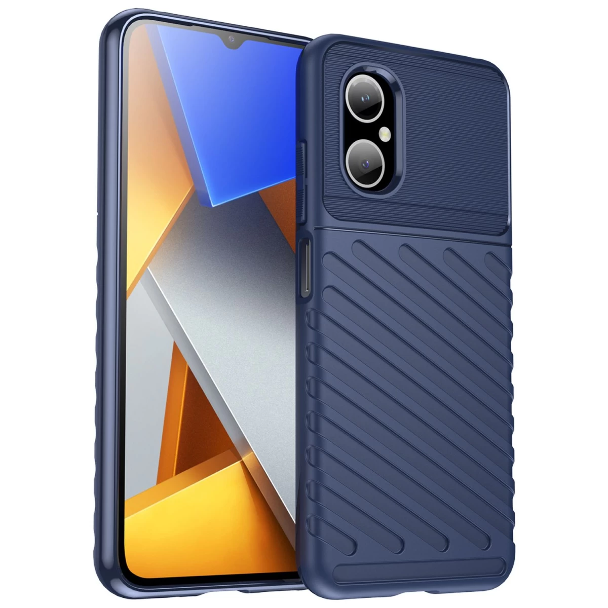 Thunder Case Xiaomi Poco M4 5g Silikoninis šarvuotas Dėklas Mėlynas