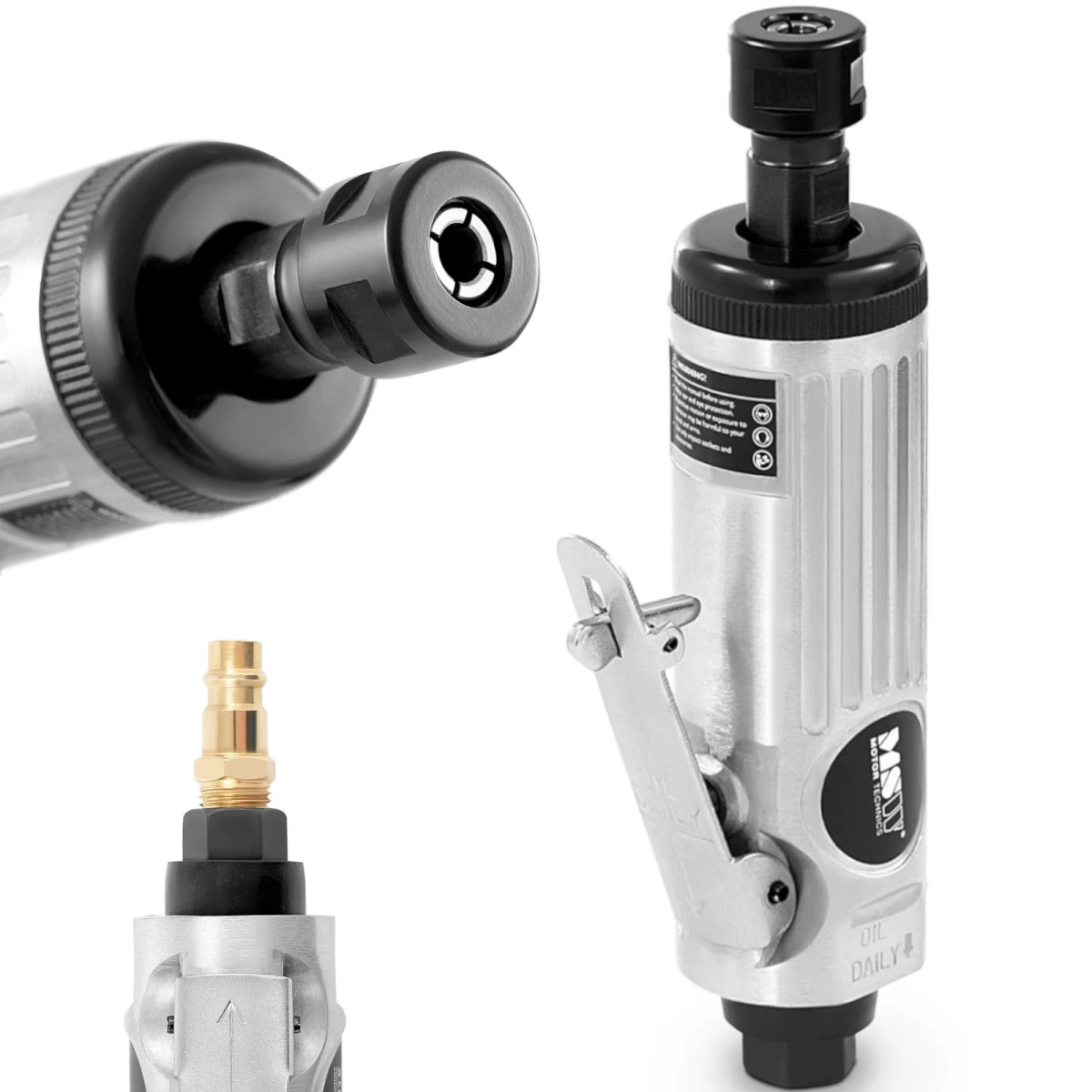 Tiesus Pneumatinis šlifuoklis 25000 Aps/min 1/4'' Rinkinys 15 Vnt. Tiesus Pneumatinis šlifuoklis 25000 Aps/min 1/4'' Rinkinys 15 Vnt.