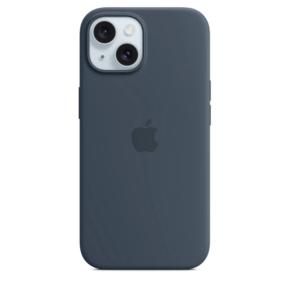 Tikras Silikoninis Dėklas Iphone 15 Apple Silicone Case Storm Blue