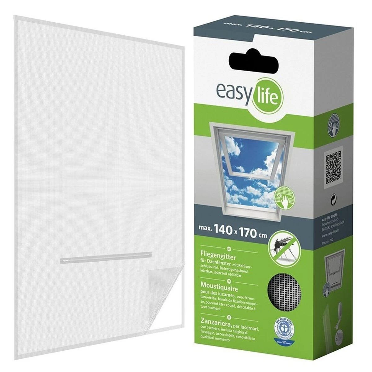 Tinklelis Nuo Uodų Langų Stogelis 140x170 Baltas Poliesteris + Velcro Juosta