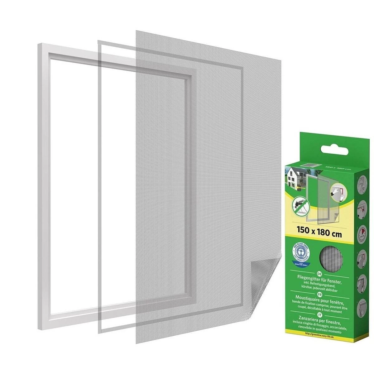Tinklelis Nuo Uodų Pro Langą 150x180 Baltas Poliesteris + Velcro Juostelė