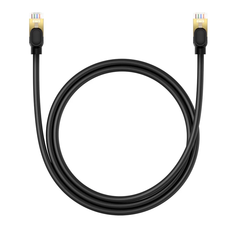 Tinklo Kabelis Lan Rj45 Ethernet High Speed Cat.8 40gbps 1m Juodas
