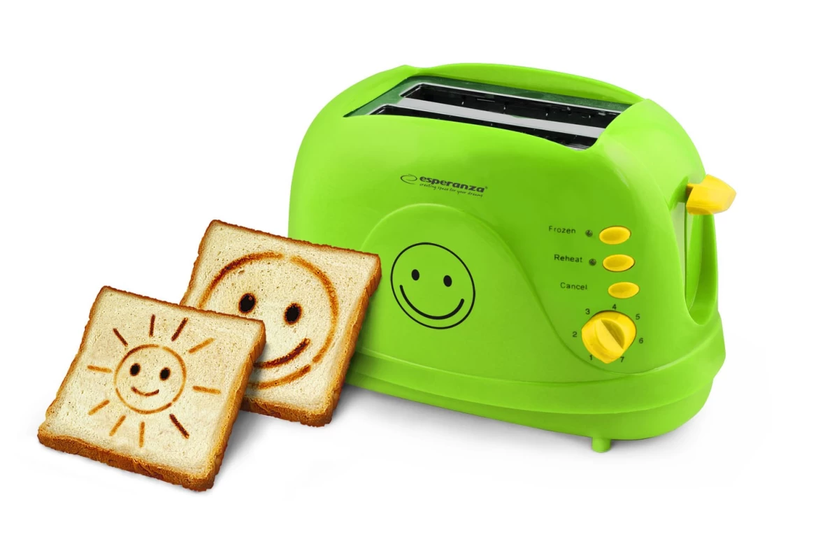 Toaster Esperanza SMILEY EKT003 (750W; green color)