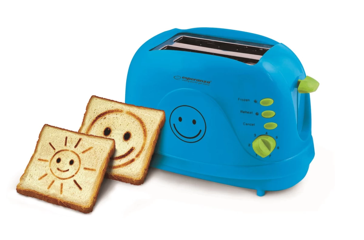 Toaster Esperanza Smiley EKT003B (750W; blue color)