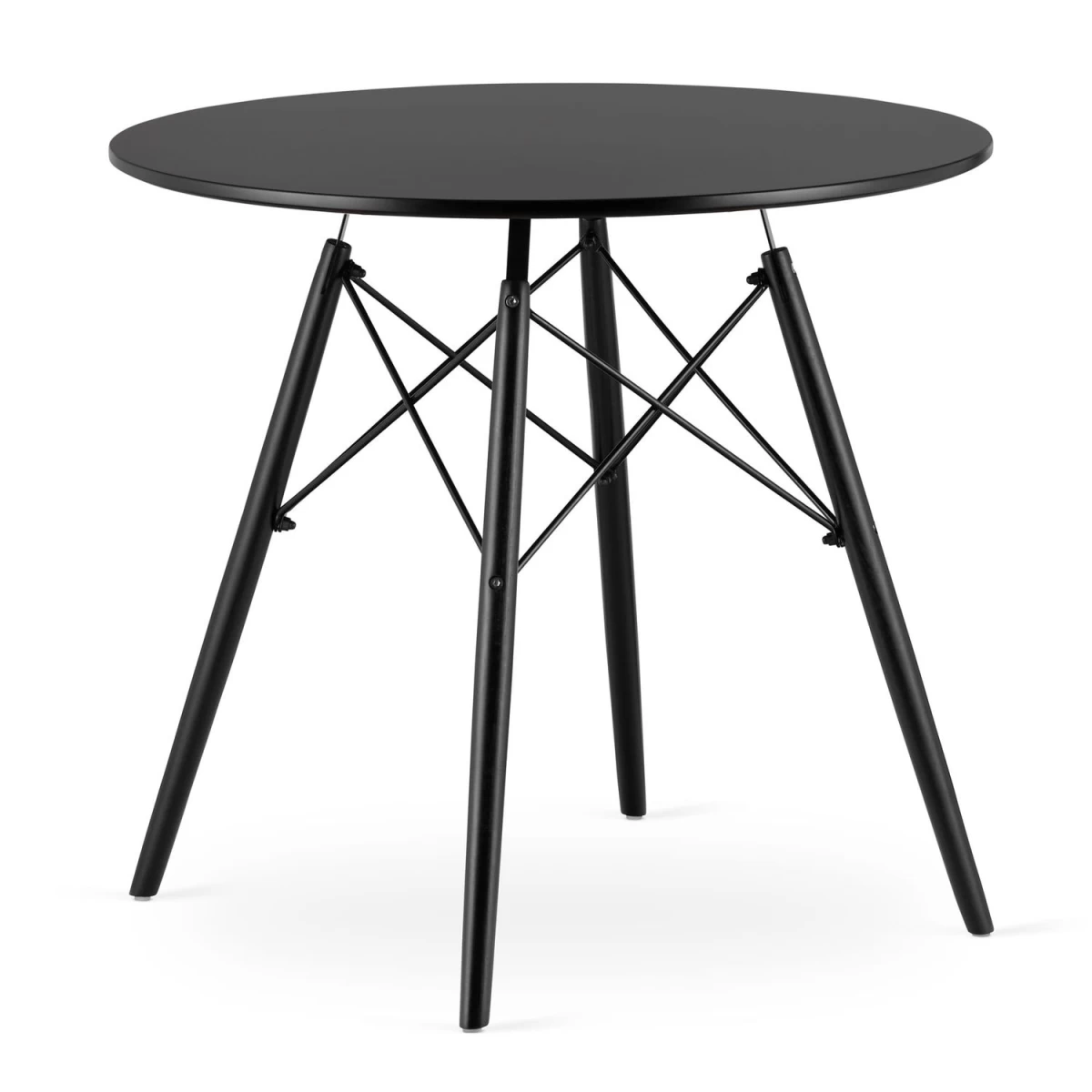 Todi Apvalus 80 Cm Stalas - Juodas / Juodos Kojos