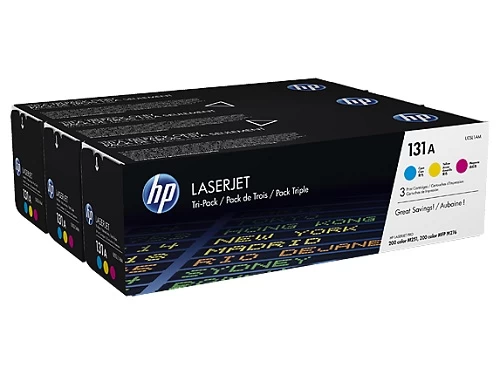 Tonerio Kasetė Hp 131a 3 Vnt. Geltonos, Violetinės Ir Mėlynos Spalvų Rinkinys U0sl1am U0sl1am Tonerio Kasetė Hp 131a 3 Vnt. Geltonos, Violetinės Ir Mėlynos Spalvų Rinkinys U0sl1am U0sl1am